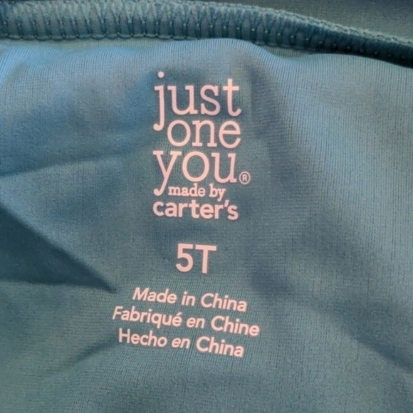 Carter's Orange and Teal Alligator Print Rashguard and Swim Trunks Matching Set - Picture 5 of 7